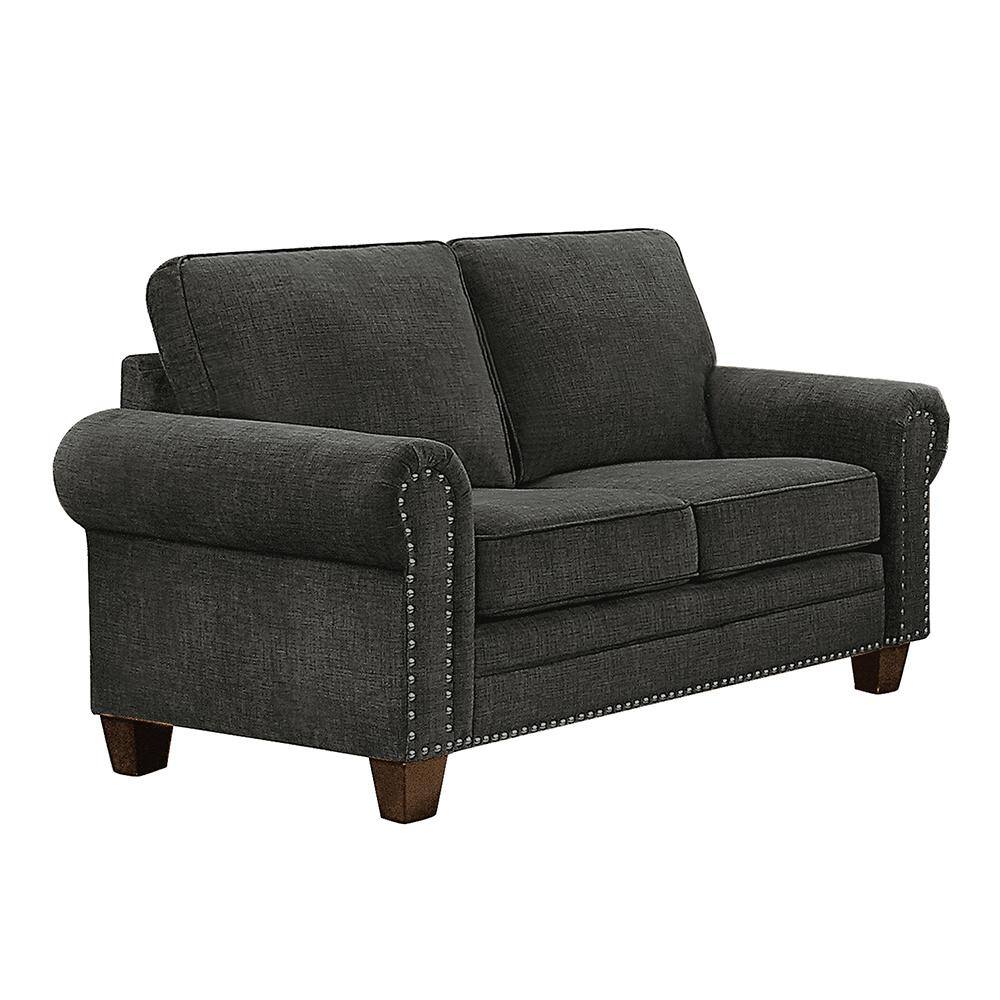 Taye 63 in.W Dark Gray Microfiber Loveseat 8216DG2 The Home Depot