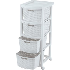 13 in. W 4-Drawers Rolling Utility Cart