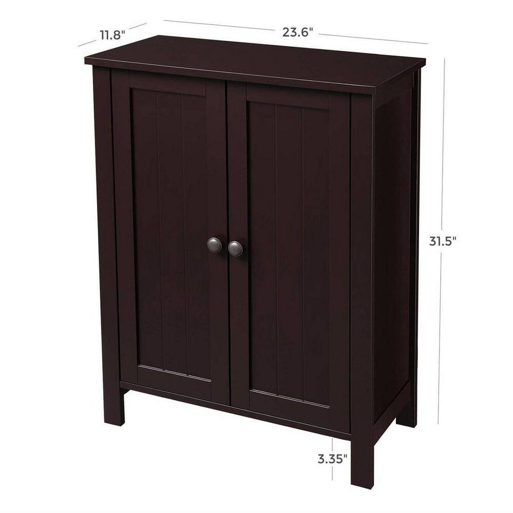 Brown MDF Living Room Cabinet with Adjustable Shelving