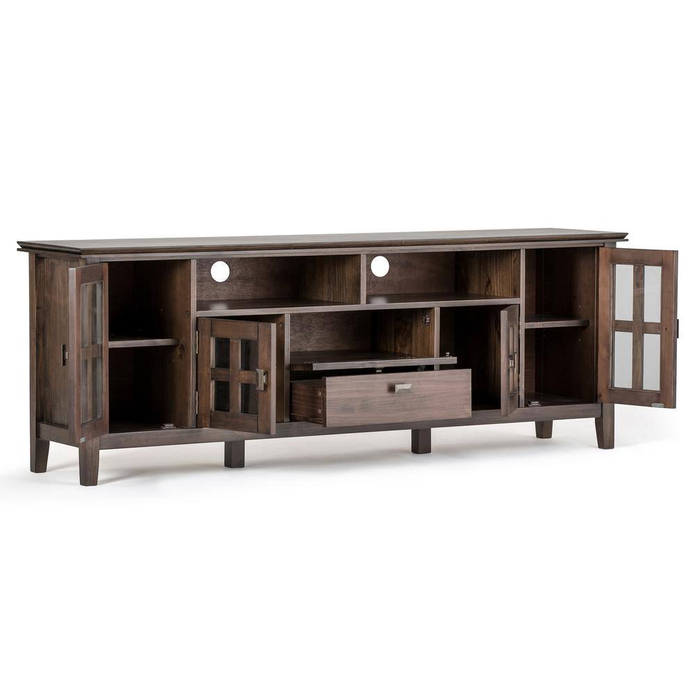 Artisan Natural Aged Brown 72" Pine Wood TV Media Stand