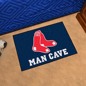 Boston Red Sox Man Cave Navy 1.5 ft. x 2.5 ft. Starter Area Rug