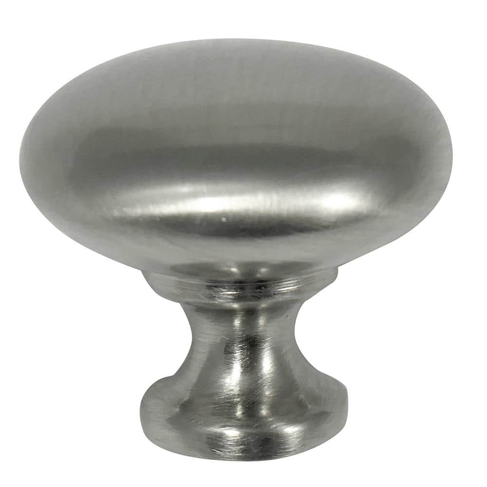 Satin Pewter Round Metal Knob with Mounting Hardware