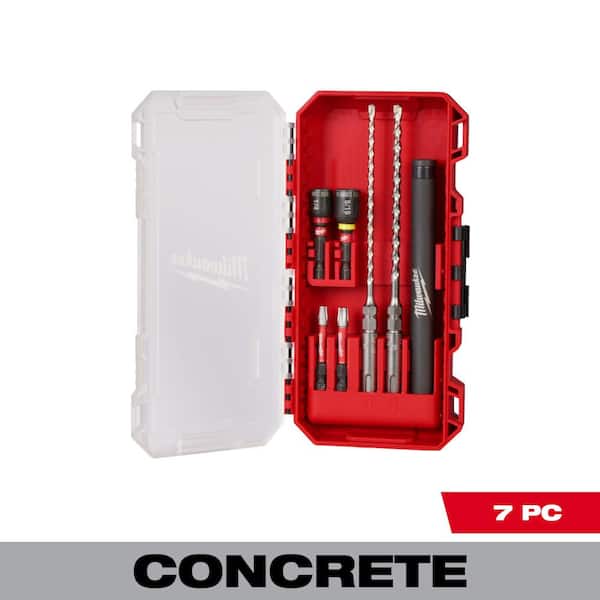 Milwaukee 1/4 in. x 5/32 in. Carbide Tip SDS-PLUS Concrete Screw Drill and Bit Kit (7-Piece)