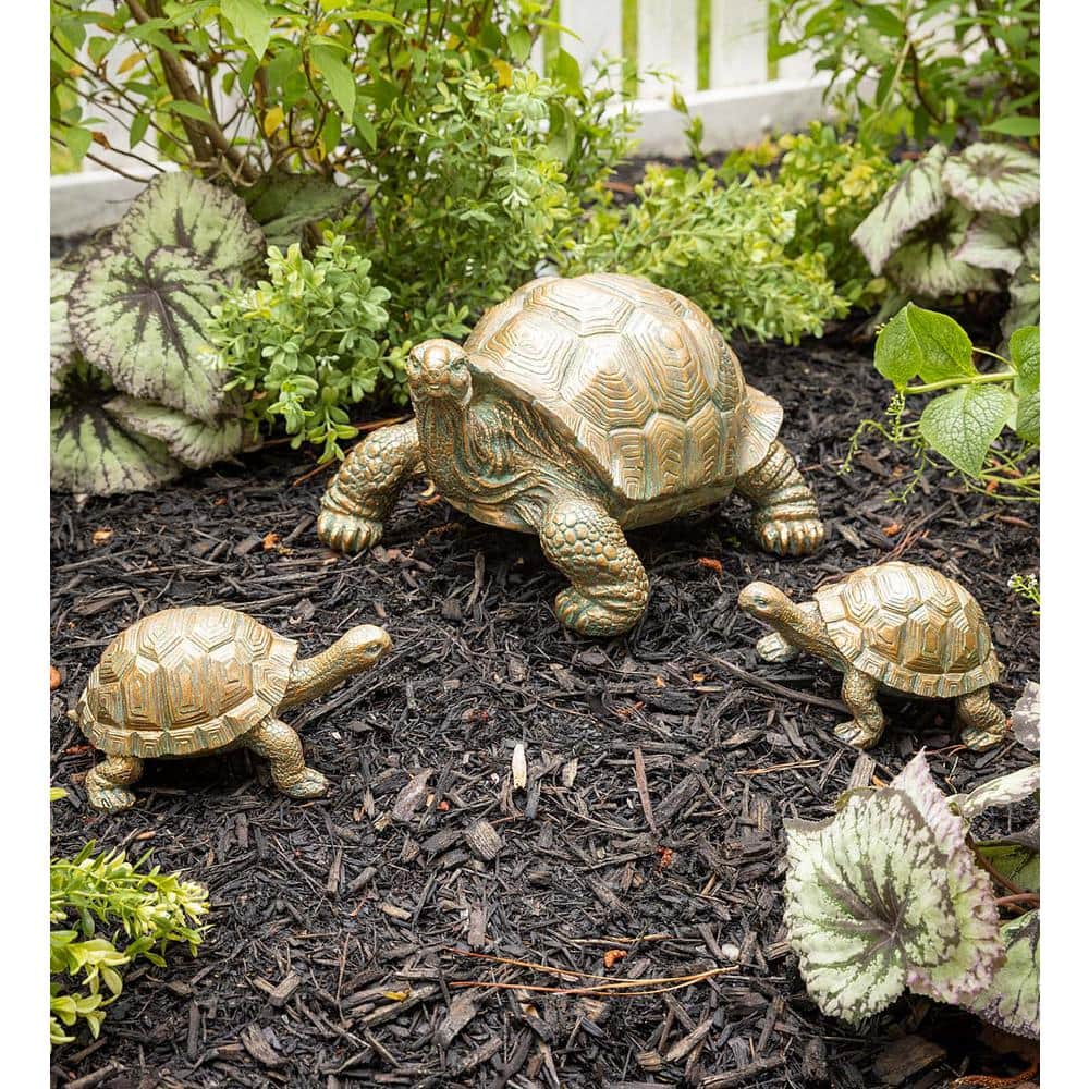 Weather-Resistant Resin Tortoise Family Garden Statues