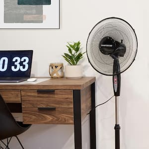 16 in. 3 Speed Digital Oscillating Standing Fan with Adjustable Height