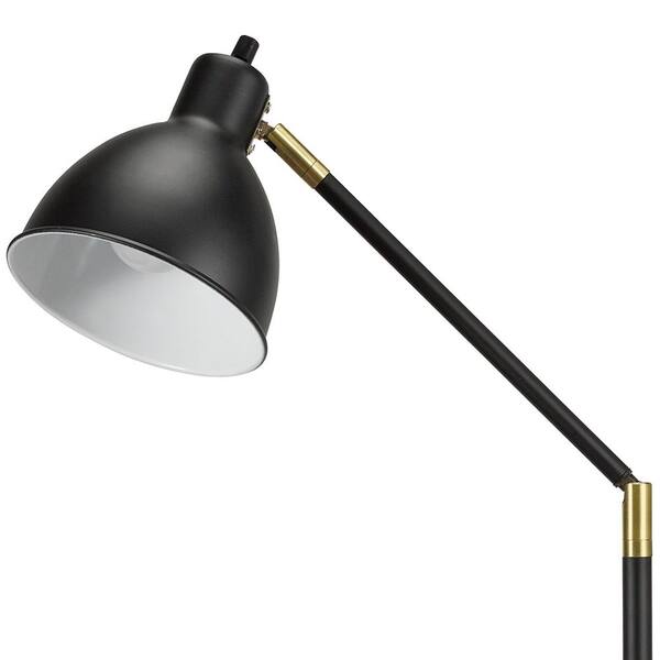 Cresswell Lennon 54.5 in. Black 1-Light Architect Floor Lamp with