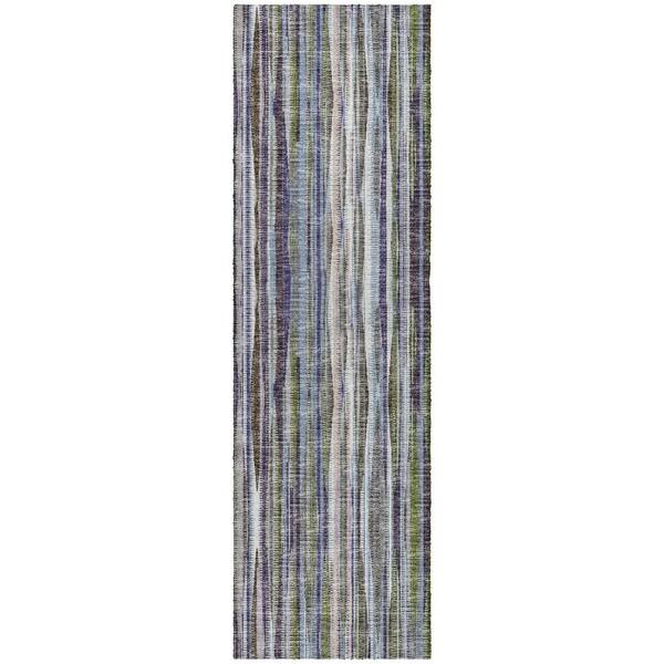 Dream Shag Premium Machine Washable Abstract ADS31 Plum 2 ft. x 7 ft. Runner Rug