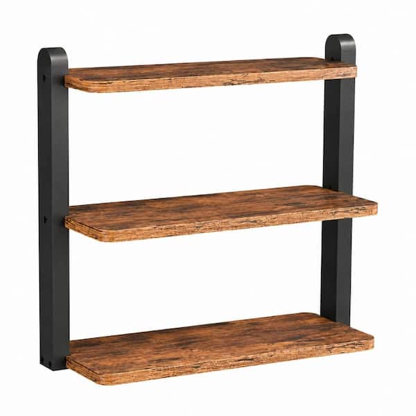 3-Tier Stepped Wood Cupcake and Dessert Display Stand, 17 in. W x 15.7 in. H, Rustic Natural Wood