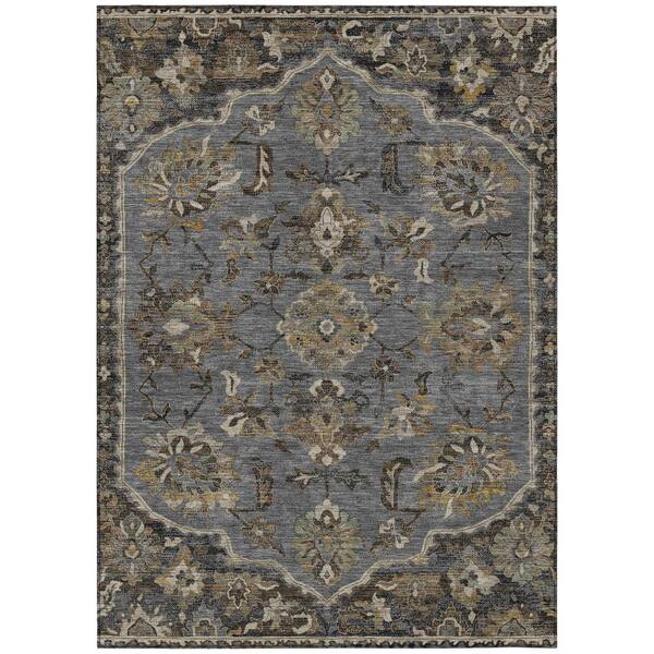 Chantille Machine Washable Indoor/Outdoor Abstract ACN2793 Graphite 10 ft. x 14 ft. Area Rug