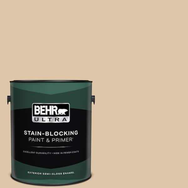 BEHR ULTRA 1 gal. #PPU4-13 Sand Motif Semi-Gloss Enamel Exterior Paint & Primer