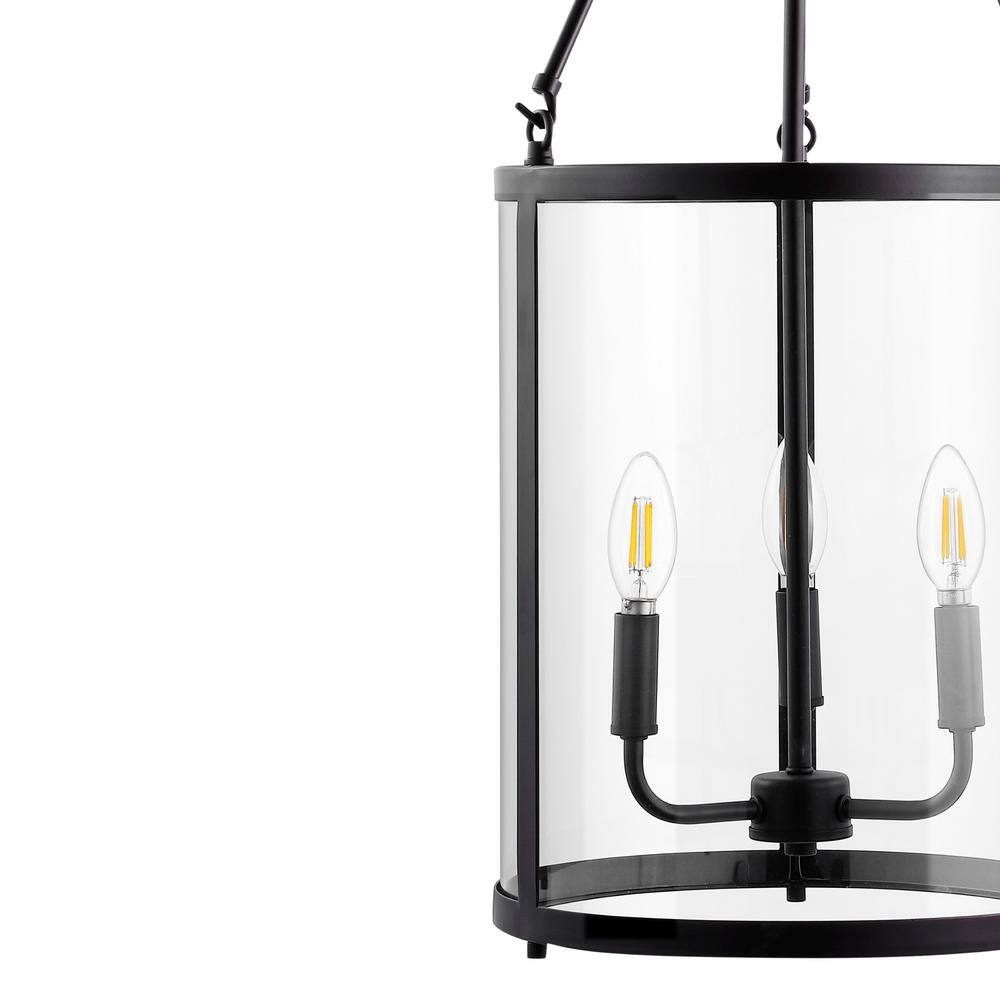 Kinsley 12" Industrial Farmhouse Oil-Rubbed Bronze LED Pendant with Clear Glass