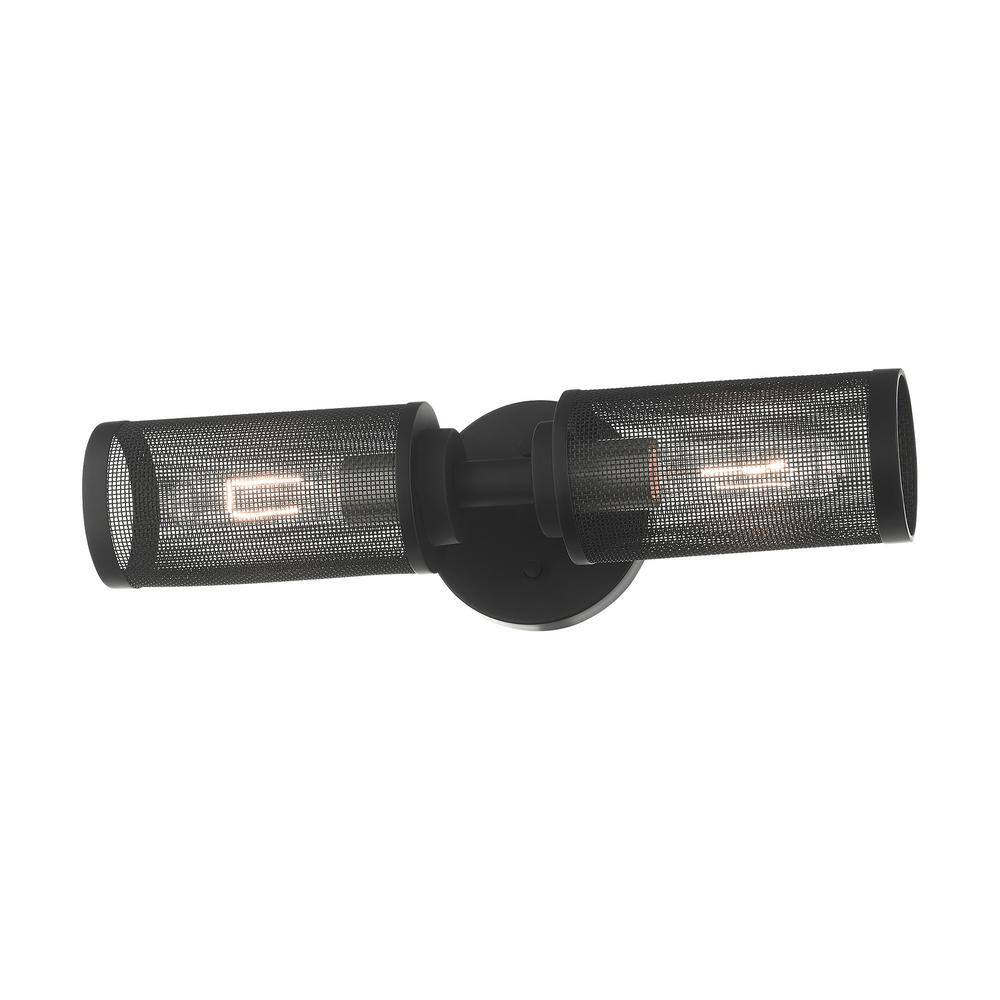 Industro Dual-Light Dimmable Sconce in Black & Brushed Nickel