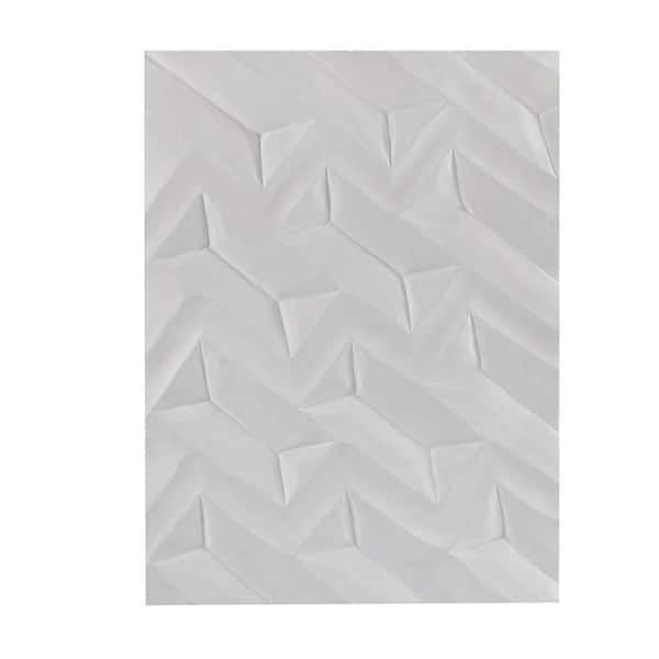 CosmoLiving by Cosmopolitan Wood White Carved Geometric Unframed Abstract Wall Art 32.00 in. x 24.00 in.