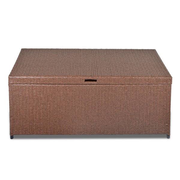 140 Gallon Large Wicker Outdoor Storage Bin with Waterproof Inner