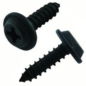 #6 x 3/4 in. Slotted Flat Head Black Phosphate Sheet Metal Screw (2-Pack)