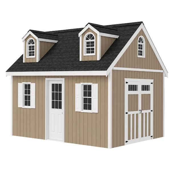 Planner's Paradise 12 ft. x 16 ft. Wood Shed Kit with Transom Doors, Loft, and Stylish Dormer Kit (192 sq. ft.)
