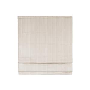 Colm Ivory Cordless Basketweave Polyester Total Blackout Roman Shade 27 in. W x 64 in. L