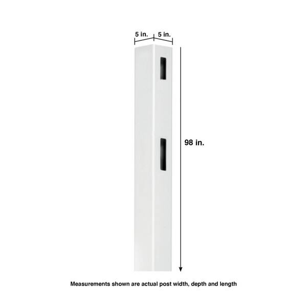 Veranda Pro Series 5 in. x 5 in. x 84 in. White Vinyl Woodbridge Routed End Fence Post