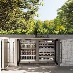 Touchstone 24 in. Dual Zone 44-Bottle Wine Cooler with Glass Door in Stainless Steel