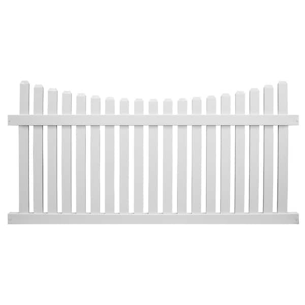 Weatherables Richmond 4 ft. H x 6 ft. W White Vinyl Picket Fence Panel Kit