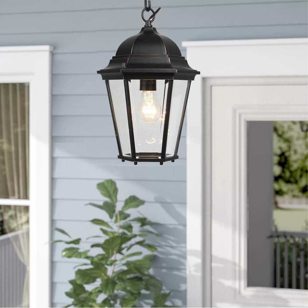 Imperial Black Glass Outdoor Hanging Lantern