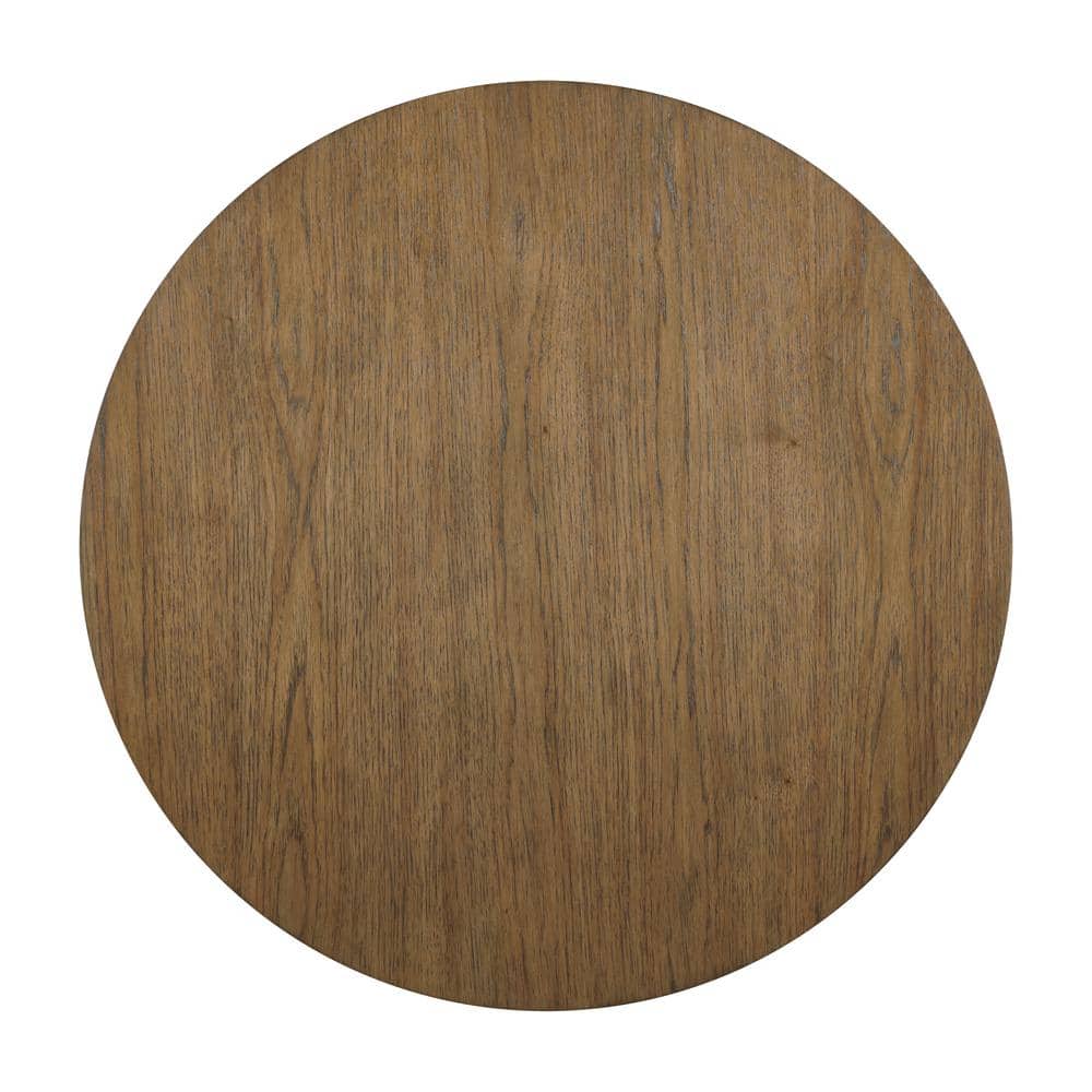 Oslo Round Pecan Brown Wood Coffee Table