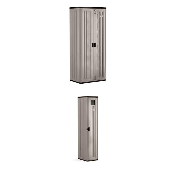 Platinum Garage Cabinet (30 in. x 72 in. x 20 in.) and 2-Shelf Storage Locker (72 in. x 15 in. x 20 in.) Combo