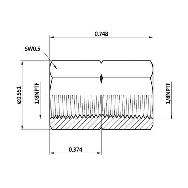 1/8 in. FIP Brass Coupling Fitting