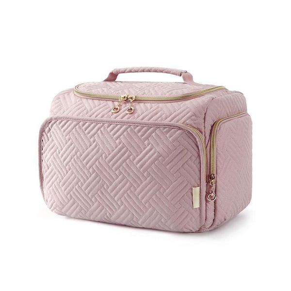 Black Travel Toiletry Bag, Cosmetic Makeup Organizer with Handle, Large Capacity, Multi-Pocket Design for Women