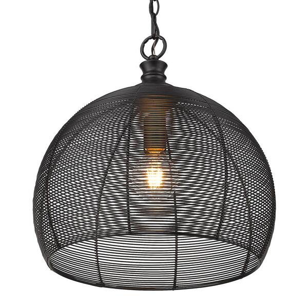 black wire ceiling light