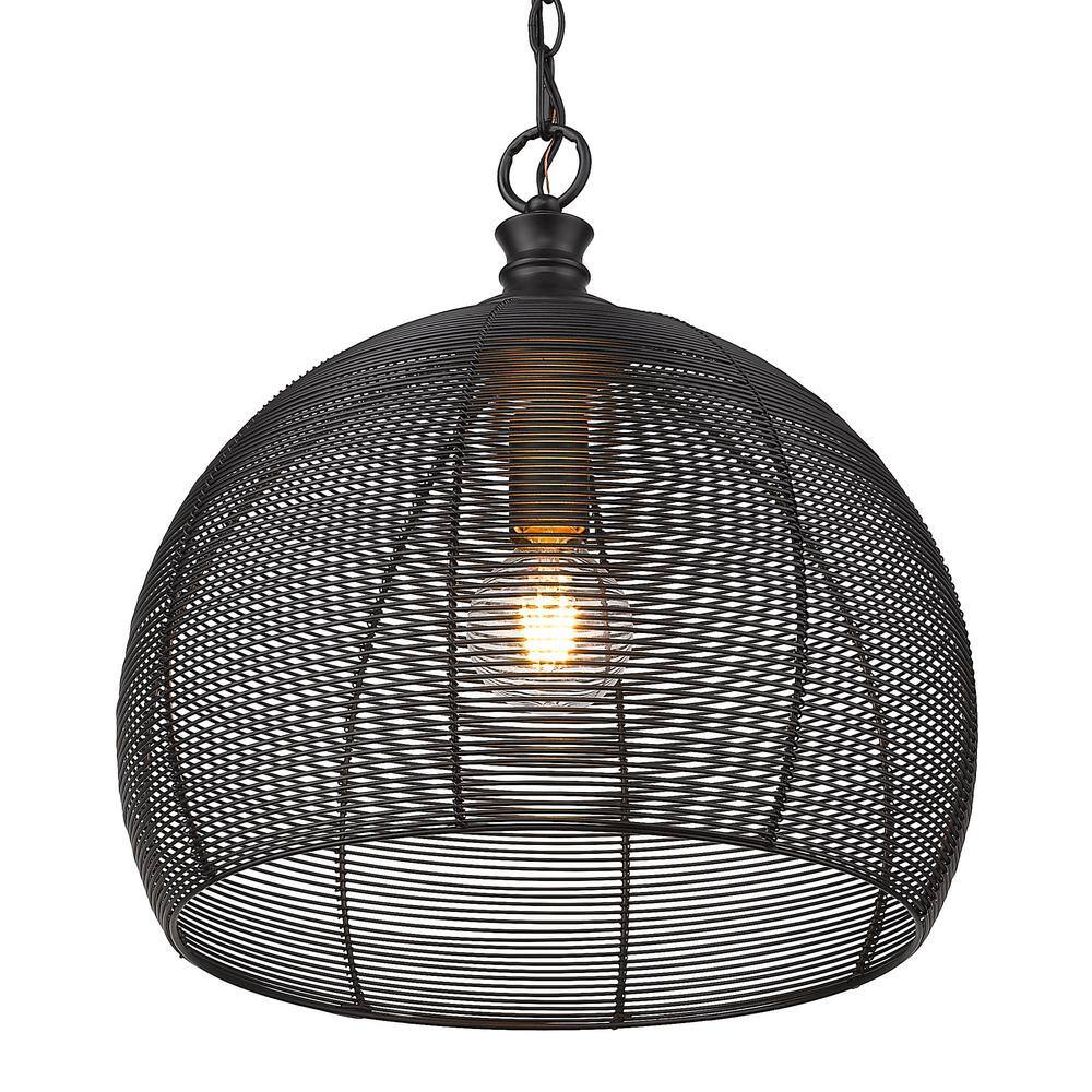 Matte Black Modern LED Bowl Pendant Light