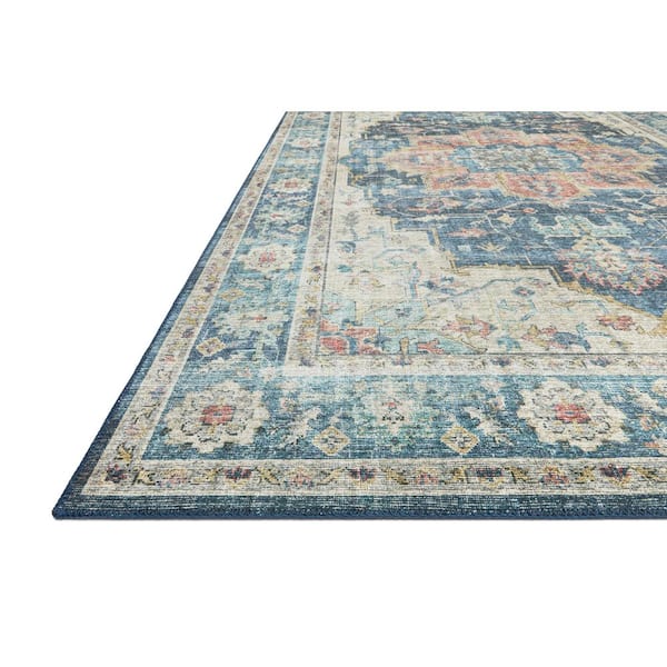 Skye Ocean/Multi 9 ft. x 12 ft. Printed Boho Vintage Area Rug