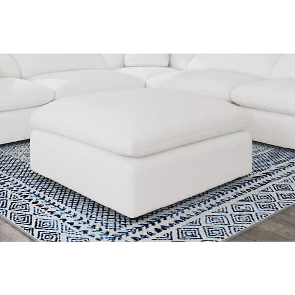 Coaster Raleigh Ivory Boucle Fabric Upholstered Square Ottoman