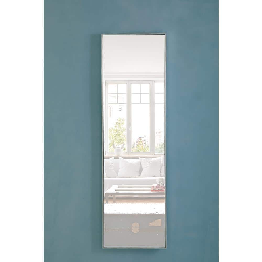 Elegant Silver Metal Frame Rectangular Mirror 18x60