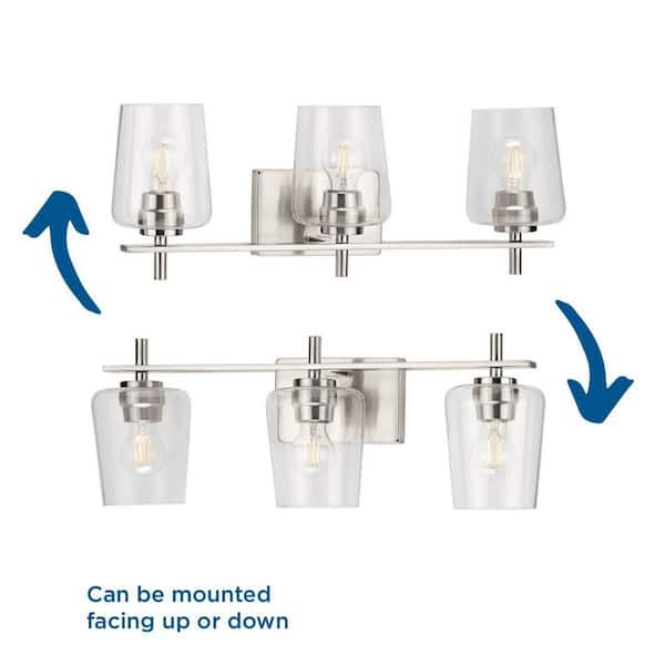 TRUE FINE 24 in. 3-Light Brushed Nickel Modern/Contemporary LED