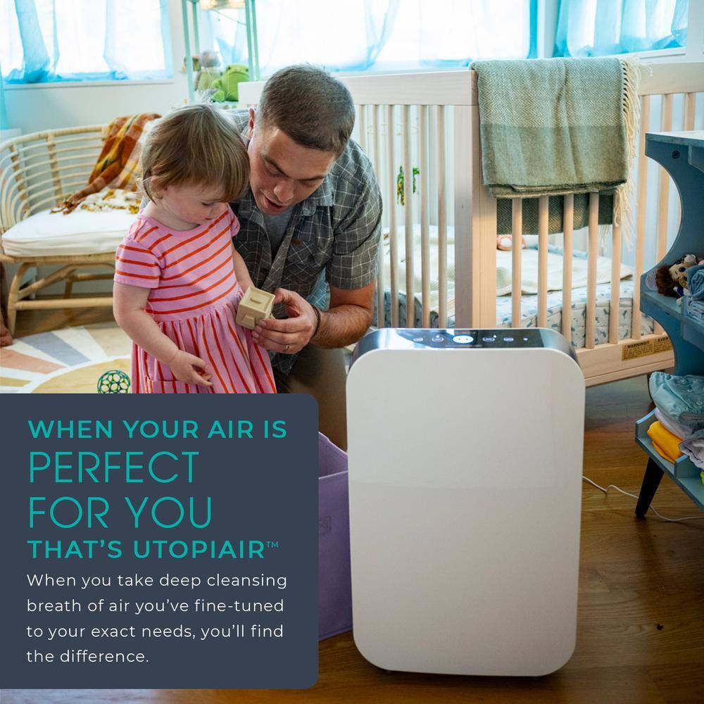 White Smart HEPA Air Purifier with Odor Absorbing Filter