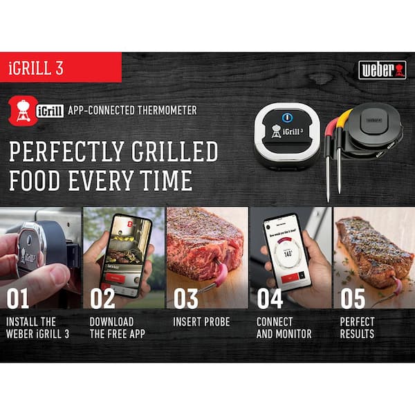 Weber iGrill Round Bluetooth Compatibility Grill Thermometer in