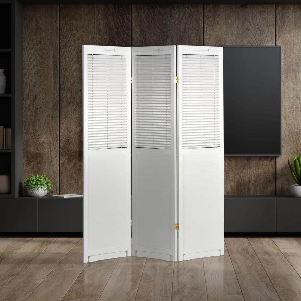 White Pine 6 ft. Tall Folding Shutter Room Divider