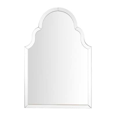 Medium Ornate Arched Beveled Glass Classic Accent Mirror (35 in. H x 24 in. W)