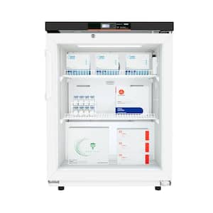 24 in. 4.5 cu. ft. Commercial Countertop Medical Refrigerator with Lock for Pharmacy and Backup Battery in White