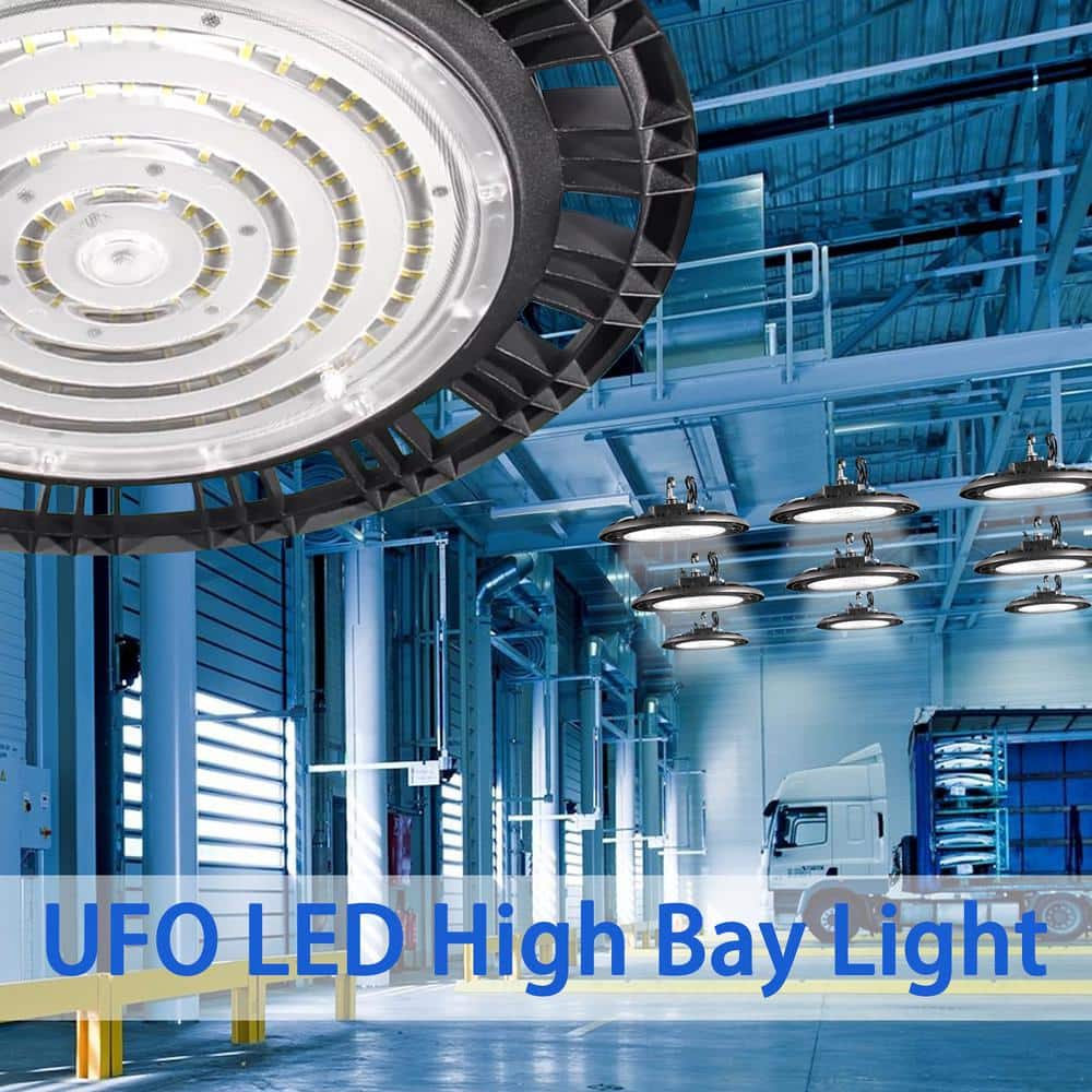 Black Aluminum 13" Modern LED High Bay Ceiling Light