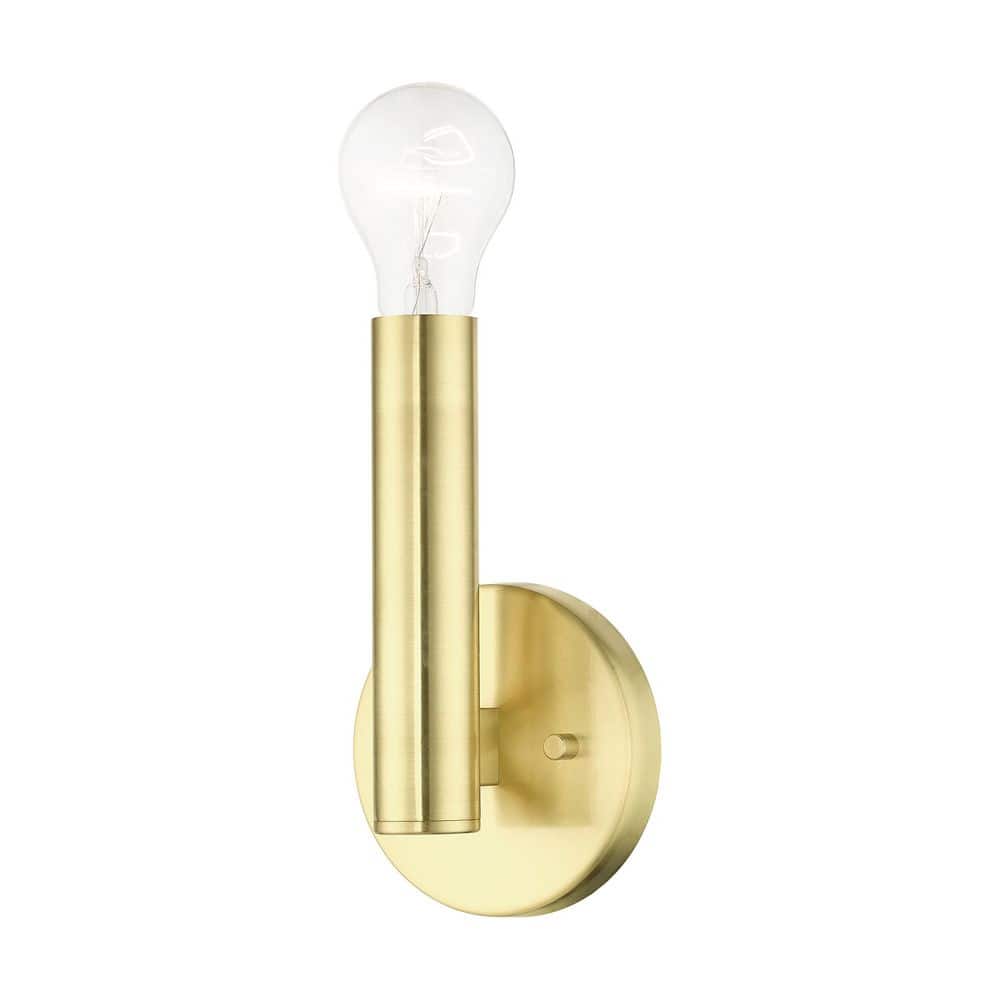 Alden 5.125 in. W 1-Light Satin Brass ADA Wall Sconce with no Shade price history on PriceWatchPro