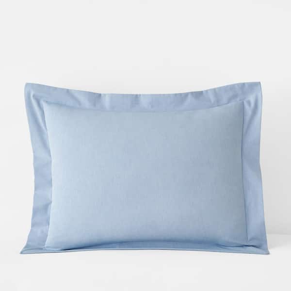 The Company Store Company Cotton Oxford Solid Blue Standard Cotton Sham