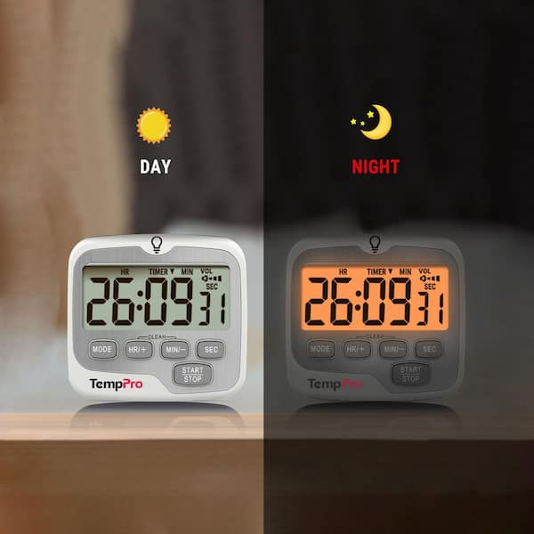 TempPro TM01W Kitchen Timer with Count Up and Countdown Timers
