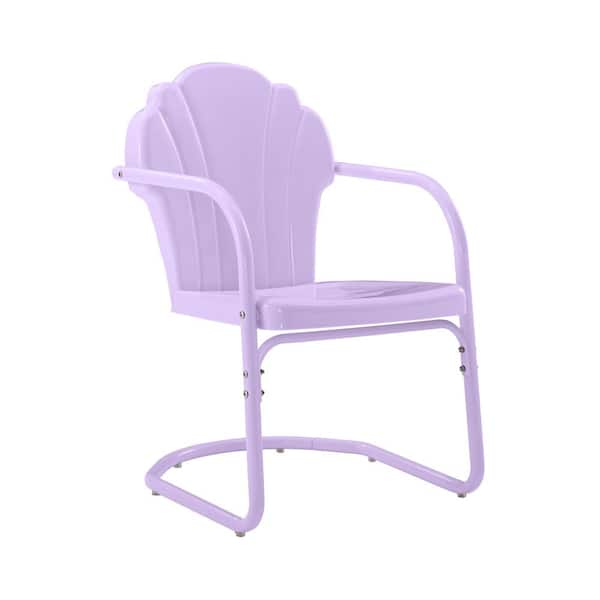 CROSLEY FURNITURE Tulip Lavender Metal Outdoor Lounge Chair (Set of 2)