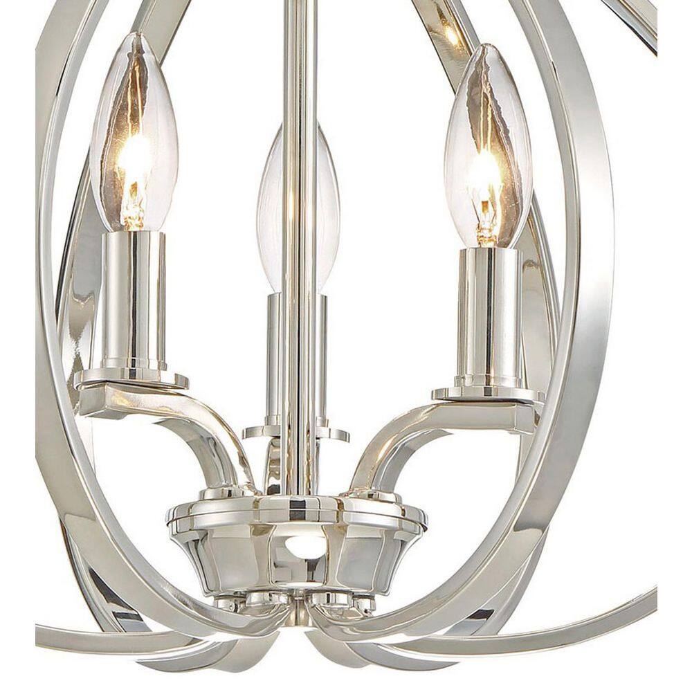 Polished Nickel 3-Light Semi Flush Mount Ceiling Fixture