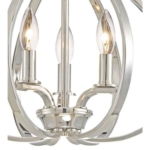 Minka Lavery Tilbury 3-Light Polished Nickel Semi Flush Mount 4983