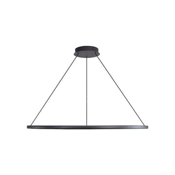 Veritas 1 light dimmable integrated LED Sand Black Chandelier for Bedroom, Dining, Foyer, Hall, Kitchen, Living