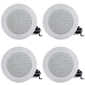 CSE Inc. 6 in. 13-Watt LED Dimmable Downlight Flush Mount 4000K Clear Lens White Trim Color (4-Pack)