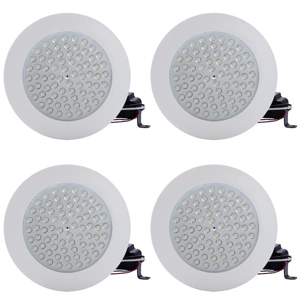 Unbranded CSE Inc. 6 in. 13-Watt LED Dimmable Downlight Flush Mount 4000K Clear Lens White Trim Color (4-Pack)